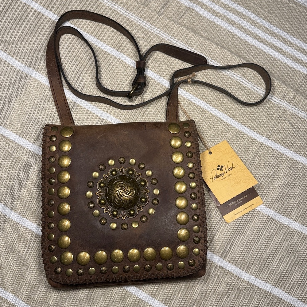 NWT Patricia Nash Granada Chocolate Medallion Collection Crossbody Purse